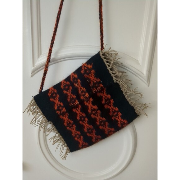 Wool Saddle Blanket Rodeo Aztec Navaho Purse Bag Strap Fringe Crossbody - Picture 1 of 8